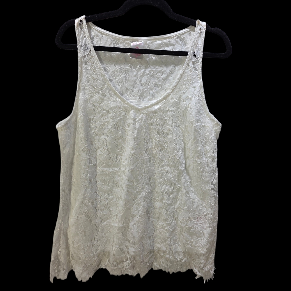 No Boundaries White Lace Tank Top Size Large
